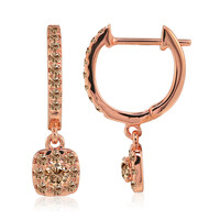 Gouden oorbellen met SI1 Argyle Rose De France Diamanten