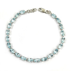 Zilveren armband met hemel-blauwe topaasstenen