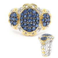 Zilveren ring met blauwe saffieren (Gems en Vogue)