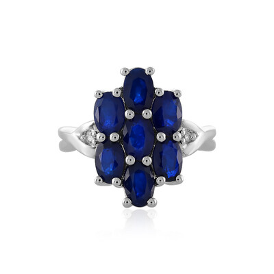 Zilveren ring met Koningsblauwe Spinellen