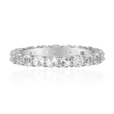 Zilveren ring met witte topaasstenen