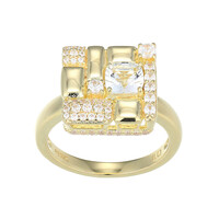 Zilveren ring met een witte topaas (Adela Silber)