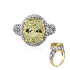 Gouden ring met een kanariegele kunziet