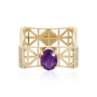 Gouden ring met een Uruguay amethist (Ornaments by de Melo)
