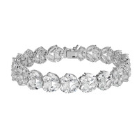 Zilveren armband met witte topaasstenen(Adela Silber)