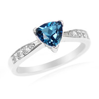 Zilveren ring met een Londen-blauwe topaas