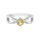 Zilveren ring met een gele beril