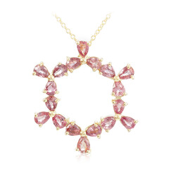 Gouden halsketting met Onverhitte Padparadscha Saffieren (AMAYANI)