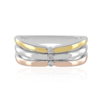 Zilveren ring met I3 (J) Diamanten