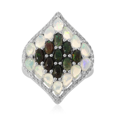 Zilveren ring met Welo-opalen