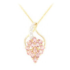 Gouden halsketting met Onverhitte Padparadscha Saffieren (AMAYANI)