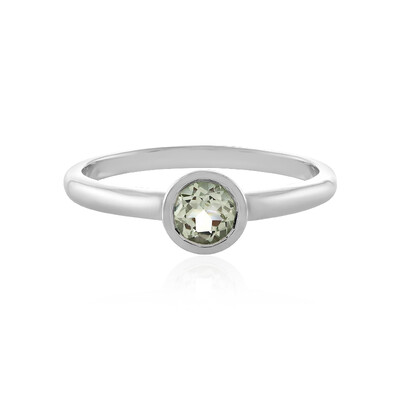 Zilveren ring met een groene amethist