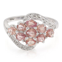 Gouden ring met Onverhitte Padparadscha Saffieren