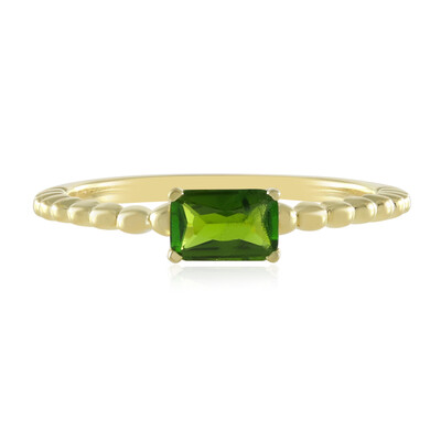 Zilveren ring met een Russische diopsied