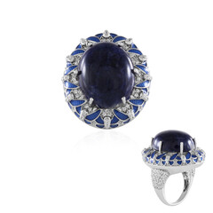 Zilveren ring met een sodaliet (Adela Silber)