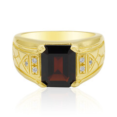 Zilveren ring met een granaat