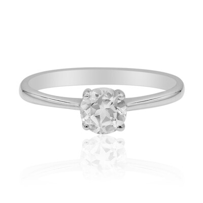 Zilveren ring met een witte topaas