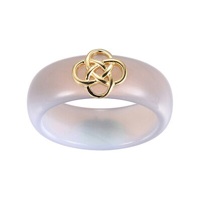 Zilveren ring met een Grijze agaat