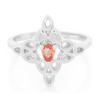 Zilveren ring met een Padparadscha saffier
