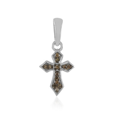 Zilveren hanger met I2 Champagne Diamanten