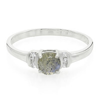 Zilveren ring met een spectroliet