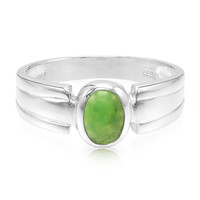 Zilveren herenring met een keizerlijk chrysopraas