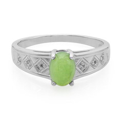 Zilveren herenring met een keizerlijk chrysopraas