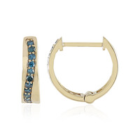 Gouden oorbellen met I1 Blauwe Diamanten