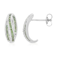 Zilveren oorbellen met Fancy diamanten