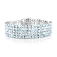Zilveren armband met hemel-blauwe topaasstenen