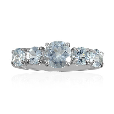 Zilveren ring met een aquamarijn