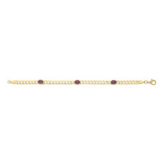 Zilveren armband met Birmese Robijnen