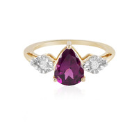 Gouden ring met een magenta granaat