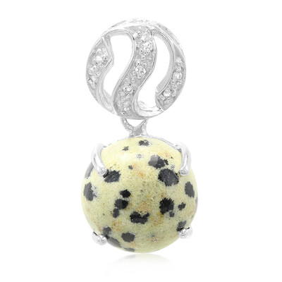 Zilveren hanger met een Dalmatiër Jaspis
