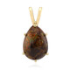 Gouden hanger met een vuur agaat