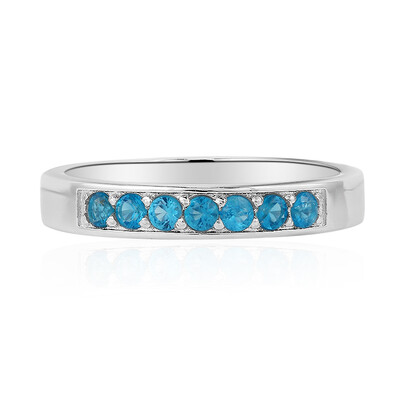 Zilveren ring met neon blauwe apatieten