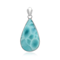 Zilveren hanger met een larimar