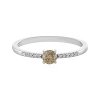 Platinaen ring met een I2 Bruine Diamant
