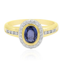 Gouden ring met een Ceylon saffier