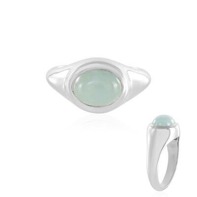 Zilveren ring met een aquamarijn