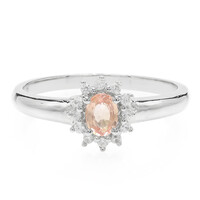 Zilveren ring met een Padparadscha saffier