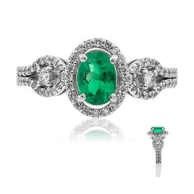 Platinaen ring met een AAA Zambia smaragd (CIRARI)