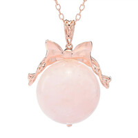 Zilveren halsketting met een rozen kwarts (Gems en Vogue)