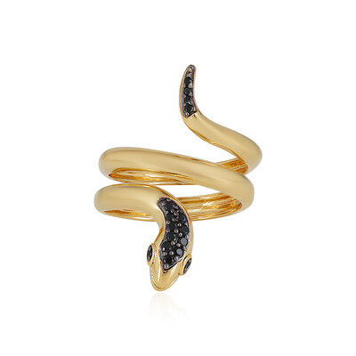 Zilveren ring met zwarte spinelstenen