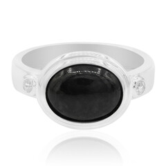 Zilveren ring met een Zwarte Jadeiet