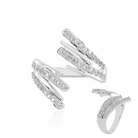 Zilveren ring met zirkonen