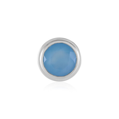 Zilveren hanger met een Blauwe chalcedoon (MONOSONO COLLECTION)