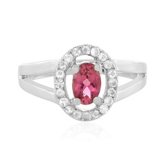 Zilveren ring met een roze toermalijn