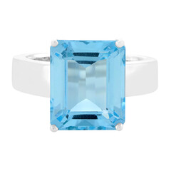 Zilveren ring met een hemel-blauwe topaas
