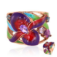 Zilveren ring met een rhodliet